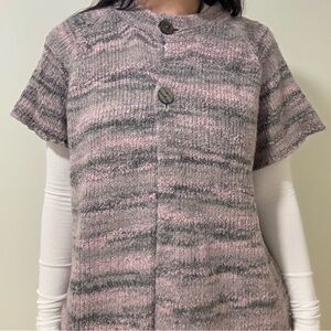 TanJay Pink and Gray Women's Cardigan Sweater